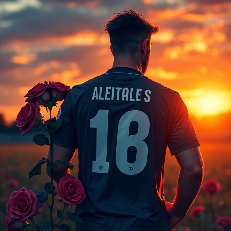 Soccer senior night tribute card at sunset